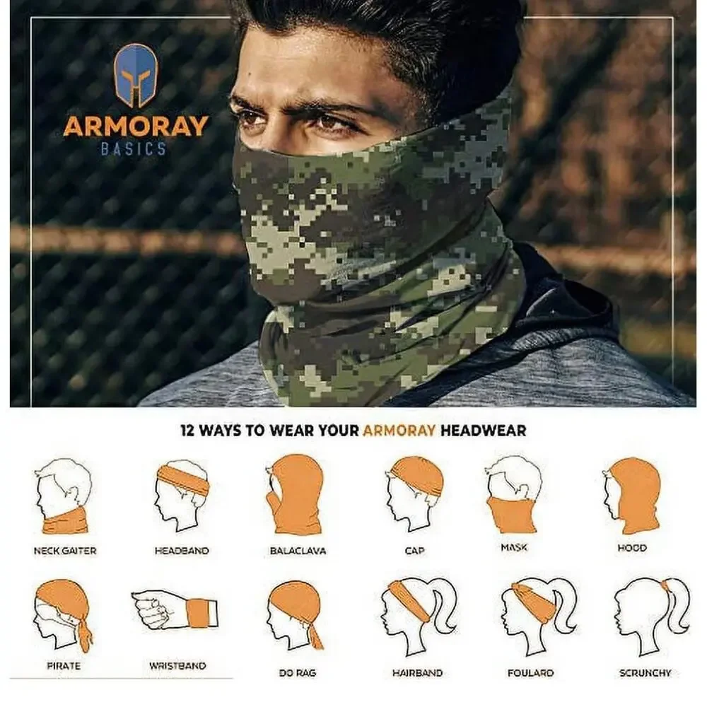 Armory Basics Lot of 4 Multi-Functional Headwear One Size Camo Hiking Outdoor